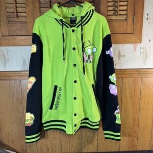 Invader‎ Zim green and black varsity jacket Size XXXL